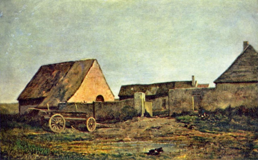La cour de la ferme (1855) de Charles-François Daubigny