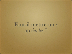 Faut il mettre un s après les ?