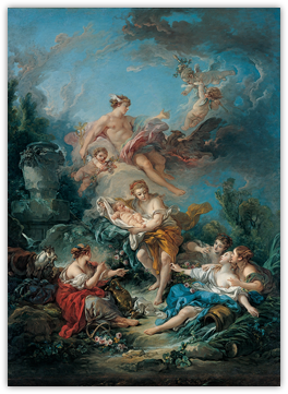 Mercure confiant Bacchus enfant aux nymphes