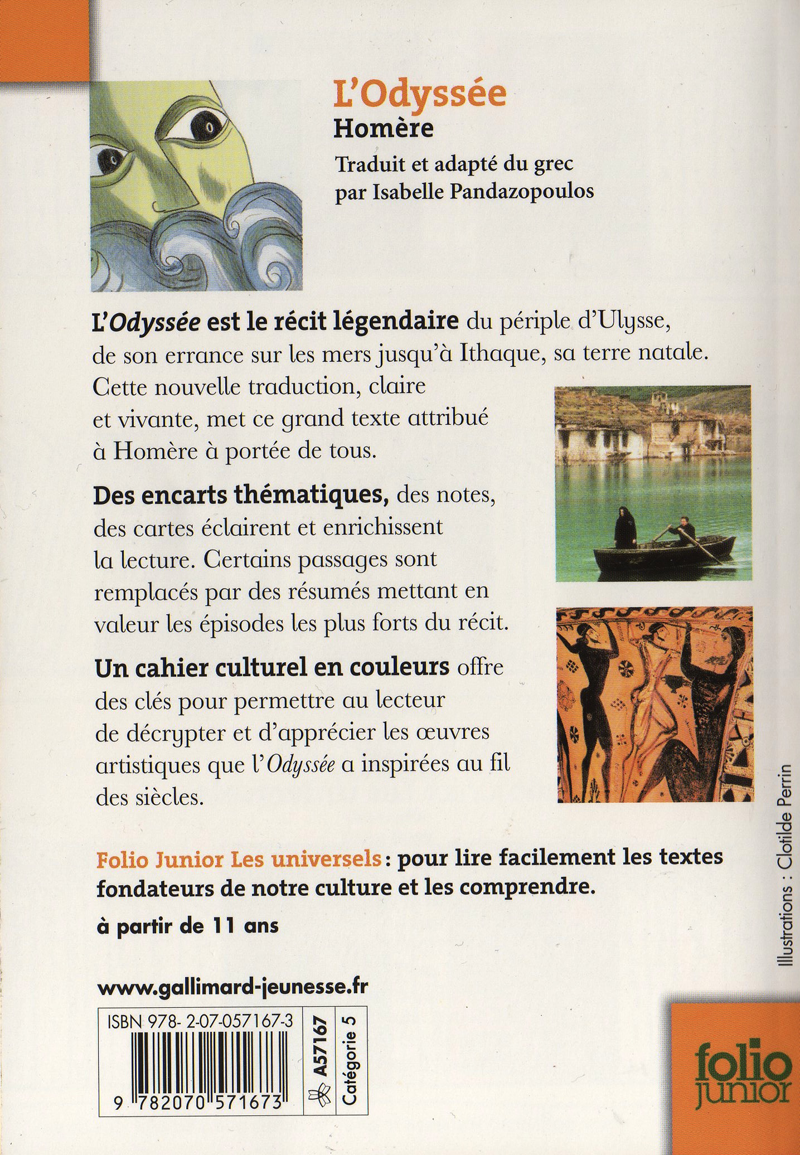 L Odyssée D Homère Edition Ecole Des Loisirs