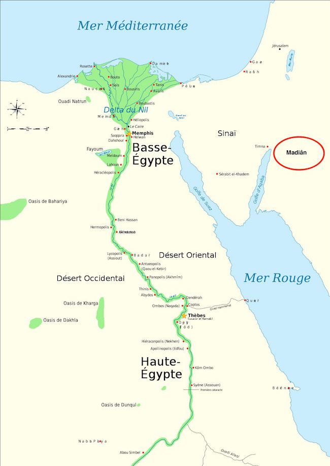 Carte de l'ancienne Égypte