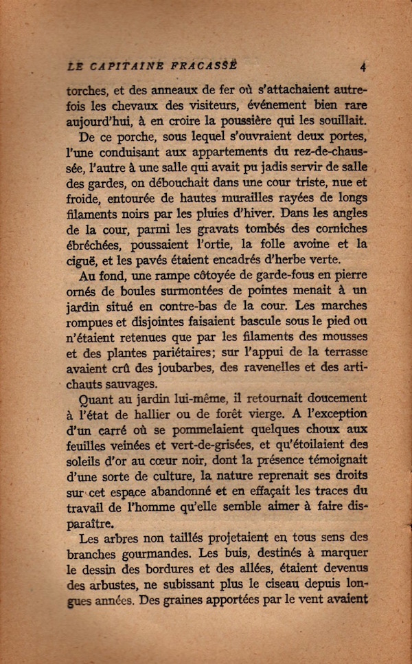 Les paragraphes dans Le Capitaine Fracasse