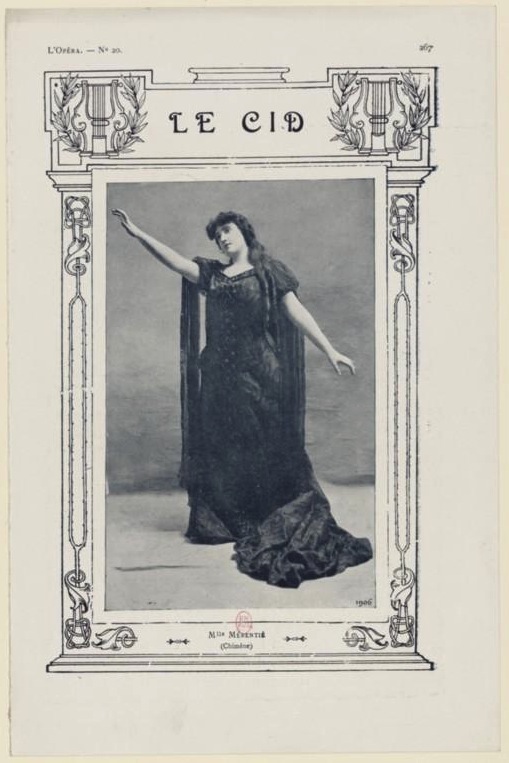 Marguerite Mérentié, rôle de Chimène dans Le Cid de Massenet (Gallica)