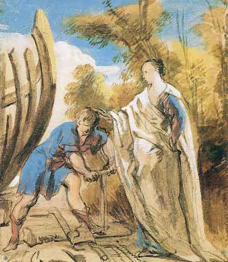 "Ulysse et Calypso construisant un bateau" de Jacob Jordaens