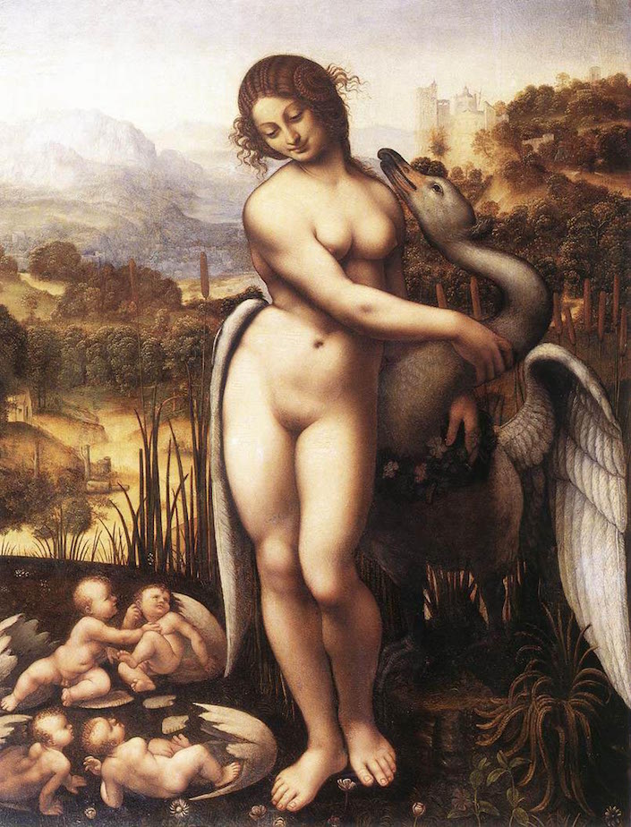 Léda et le cygne par Léonard de Vinci