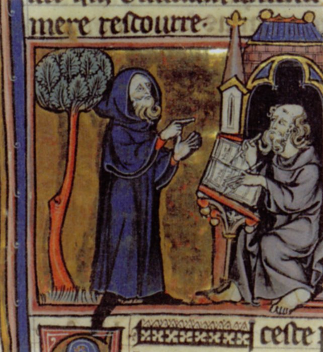 Merlin dictant à Maître Blaise