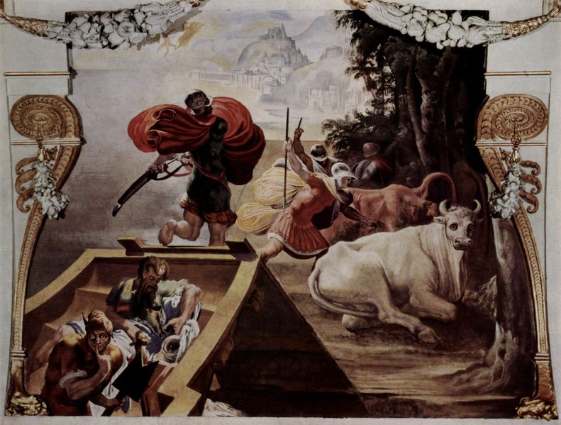 "Les compagnons d'Ulysse volant le bétail d'Hélios" de Pellegrino Tibaldi