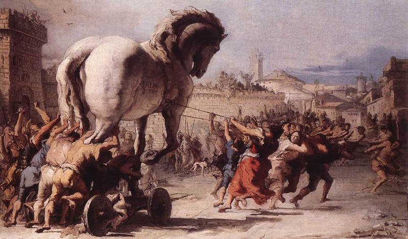 "La procession du cheval de Troie" de Giovanni Domenico Tiepolo