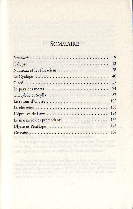 Sommaire de L'Odyssée