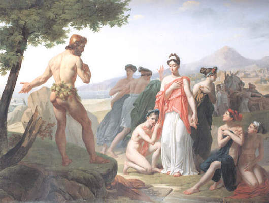 "Ulysse demandant des secours à Nausicaa, fille du Roi Alcinoos" de Pierre Antoine Augustin Vafflard