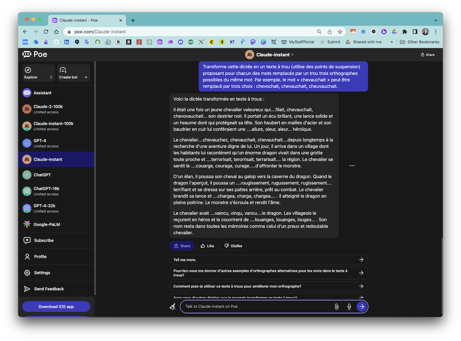 Modification de la dictée réalisée avec chatGPT