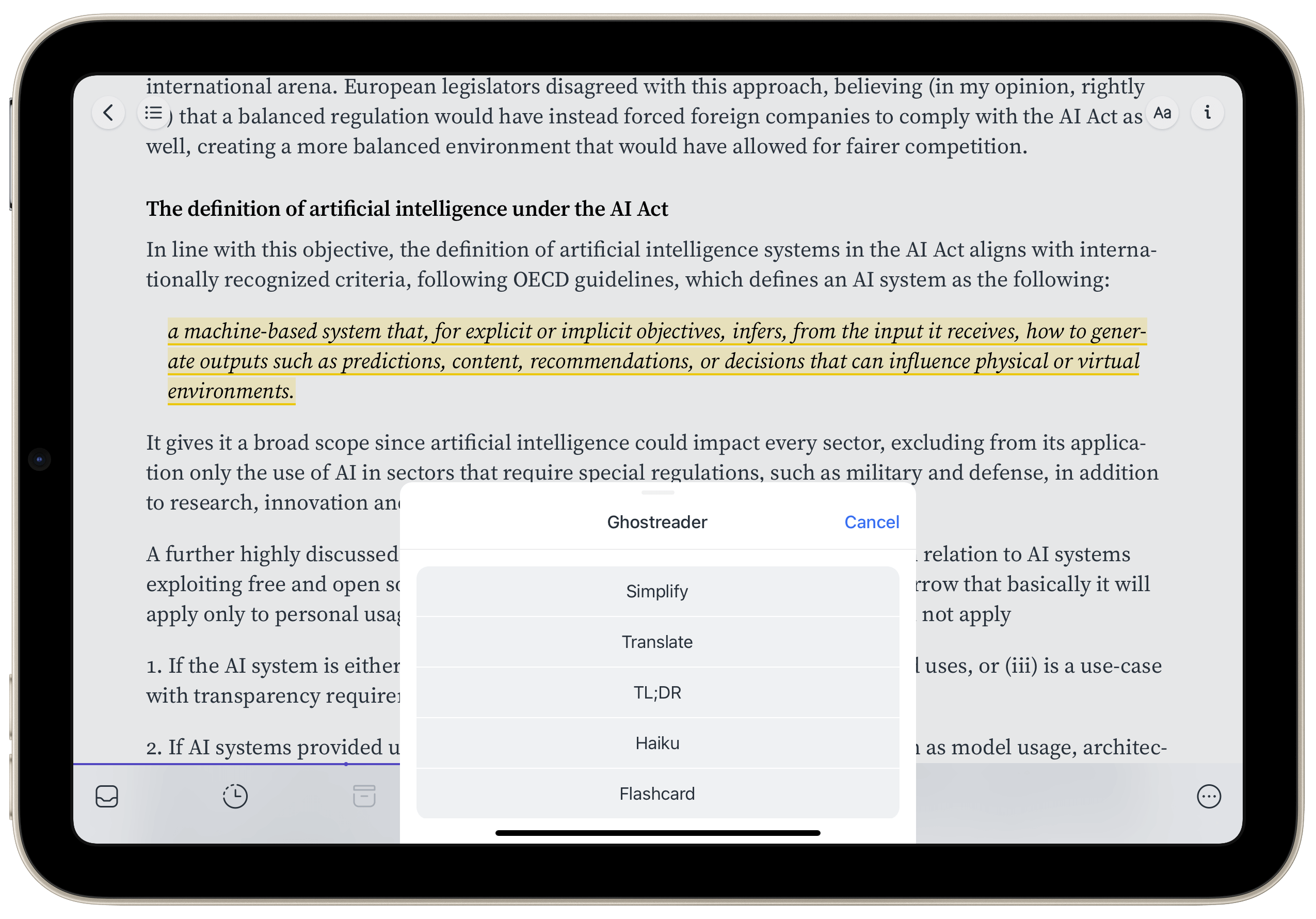 Flashcards dans Reader