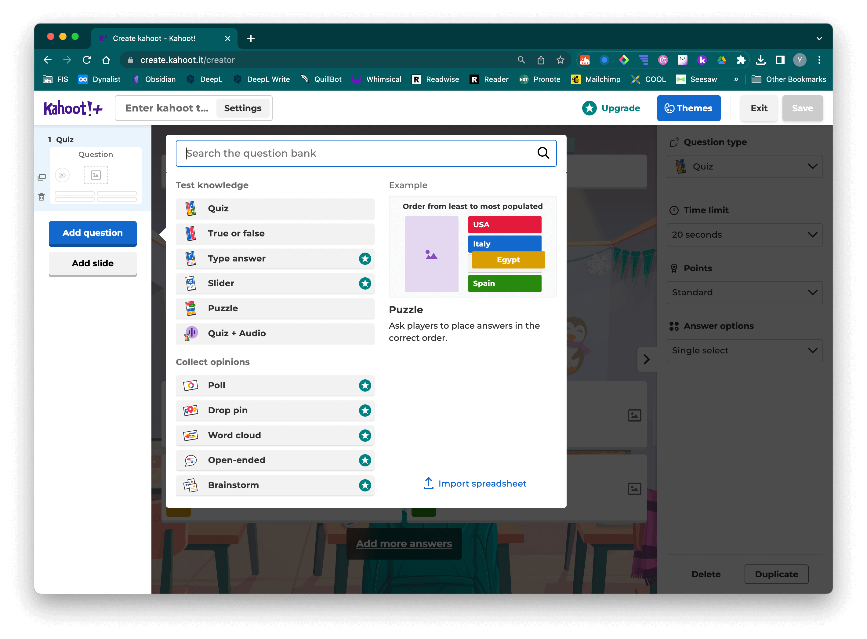 Demander à chatGPT d'exporter le quiz au format Excel