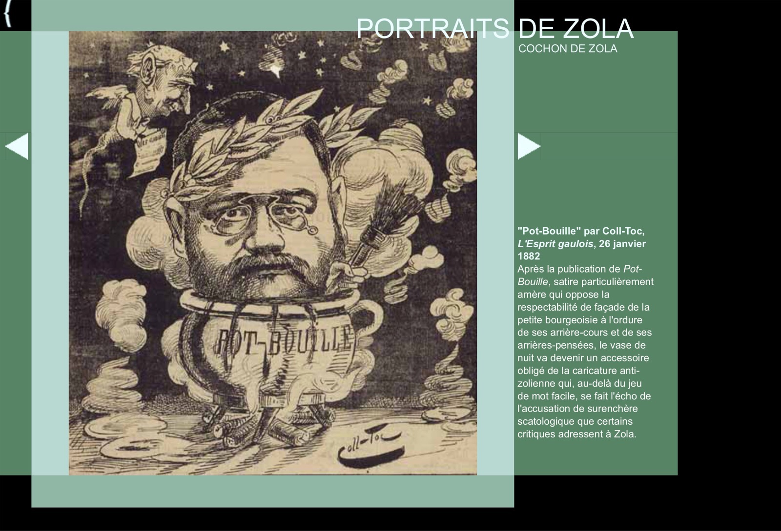 Caricature de Zola