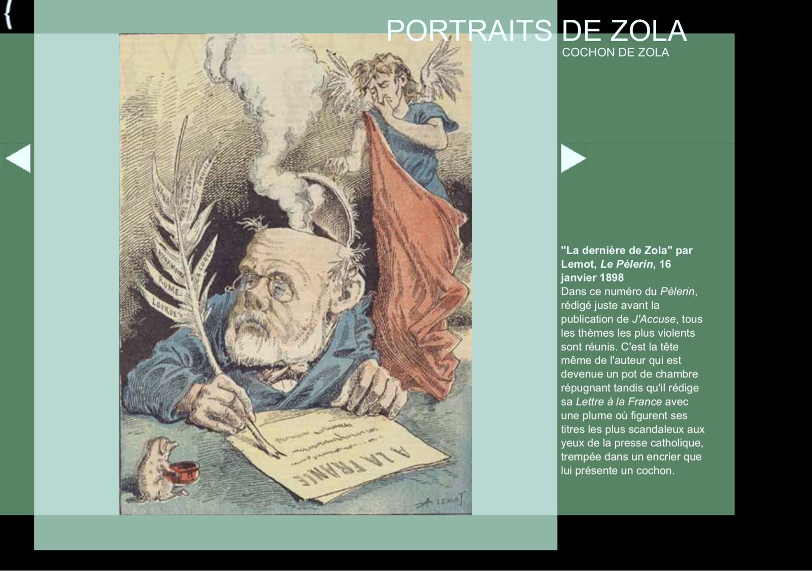 Caricature de Zola