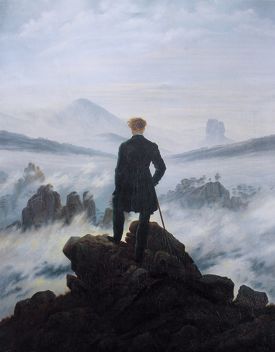 Le Voyageur contemplant une mer de nuages de 
Caspar David Friedrich