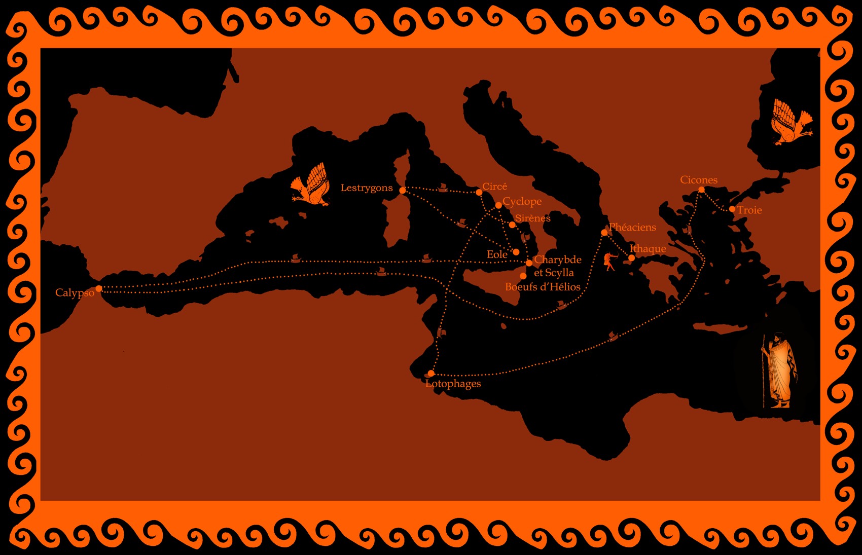 Carte des épisodes de L'Odyssée